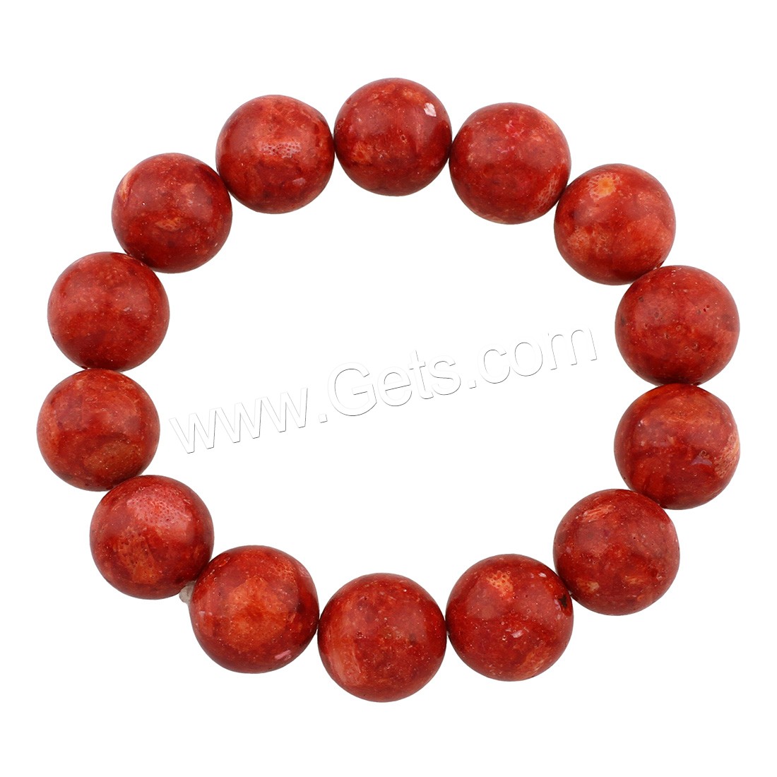 Natural Coral Bracelets, Round, different size for choice & for woman, red, Length:Approx 7.5 Inch, Sold By Strand