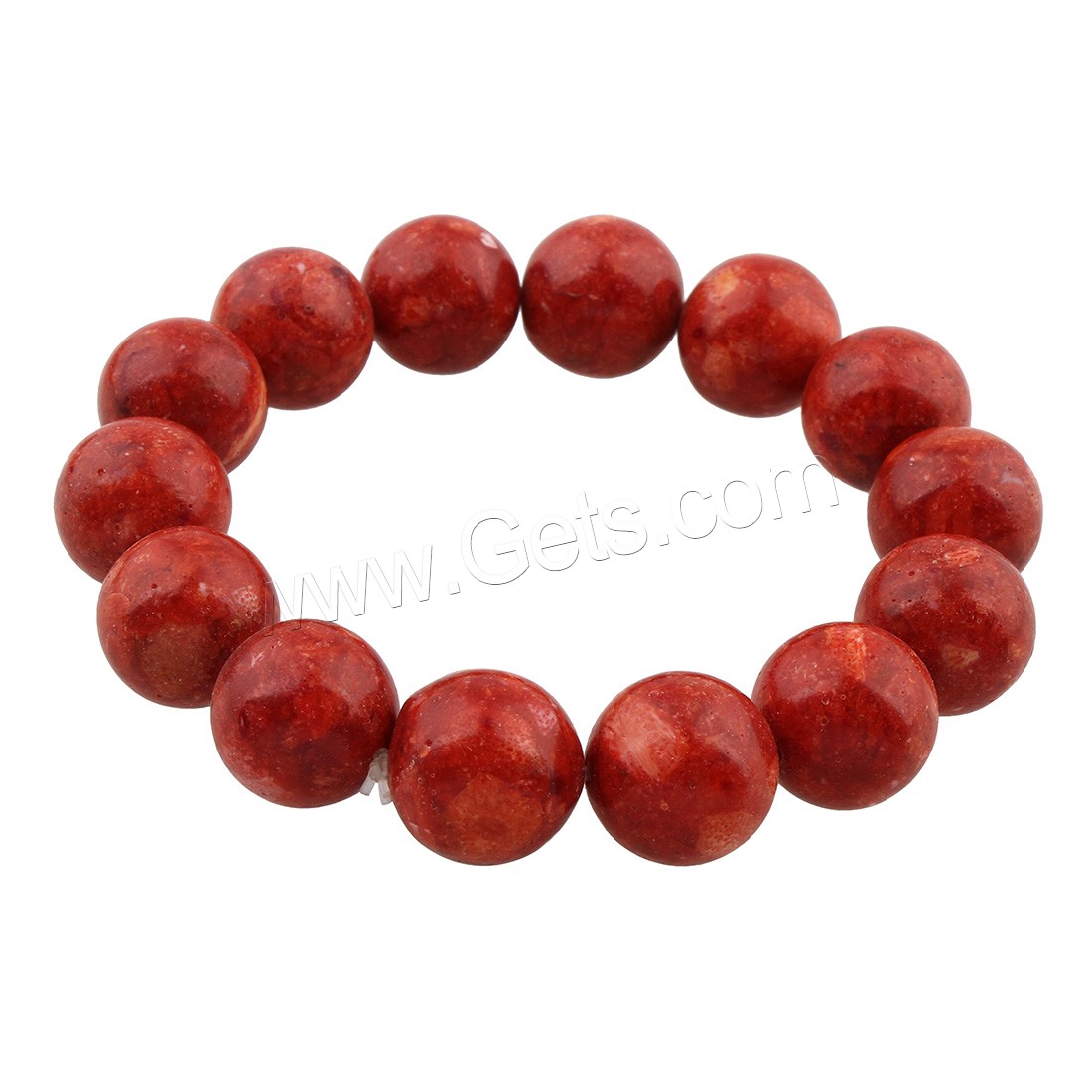 Natural Coral Bracelets, Round, different size for choice & for woman, red, Length:Approx 7.5 Inch, Sold By Strand