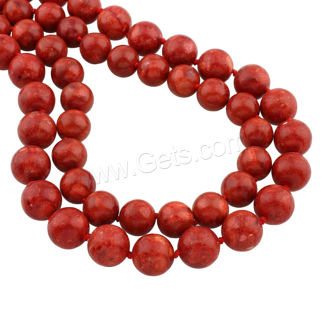 Natural Coral Necklace, brass lobster clasp, Round, Unisex & different size for choice, red, Length:Approx 19.5 Inch, Sold By Strand