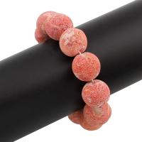 Natural Coral Bracelets, Round, Unisex red Approx 7.5 Inch 