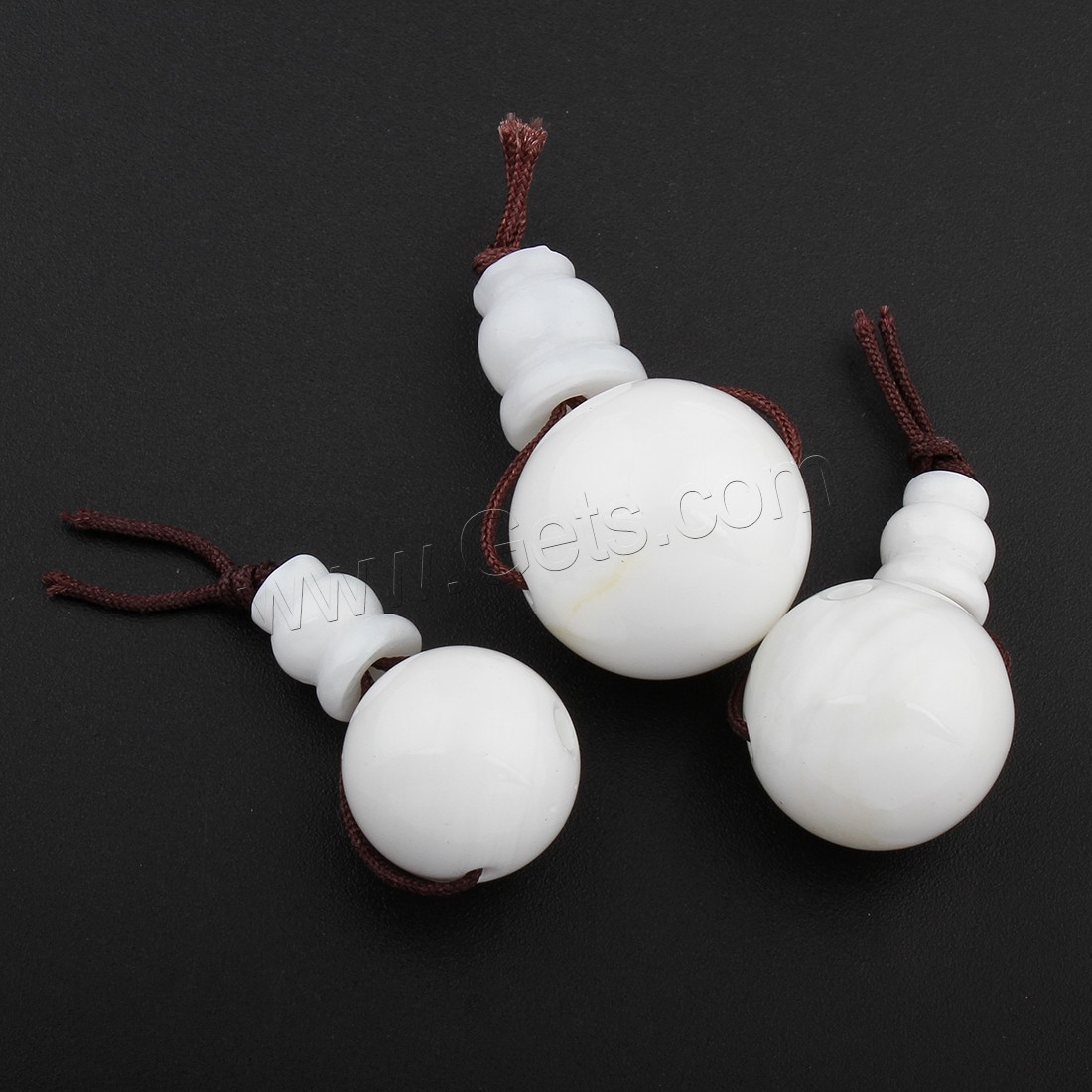 3 Holes Guru Beads, Natural Coral, different size for choice, white, Sold By Set