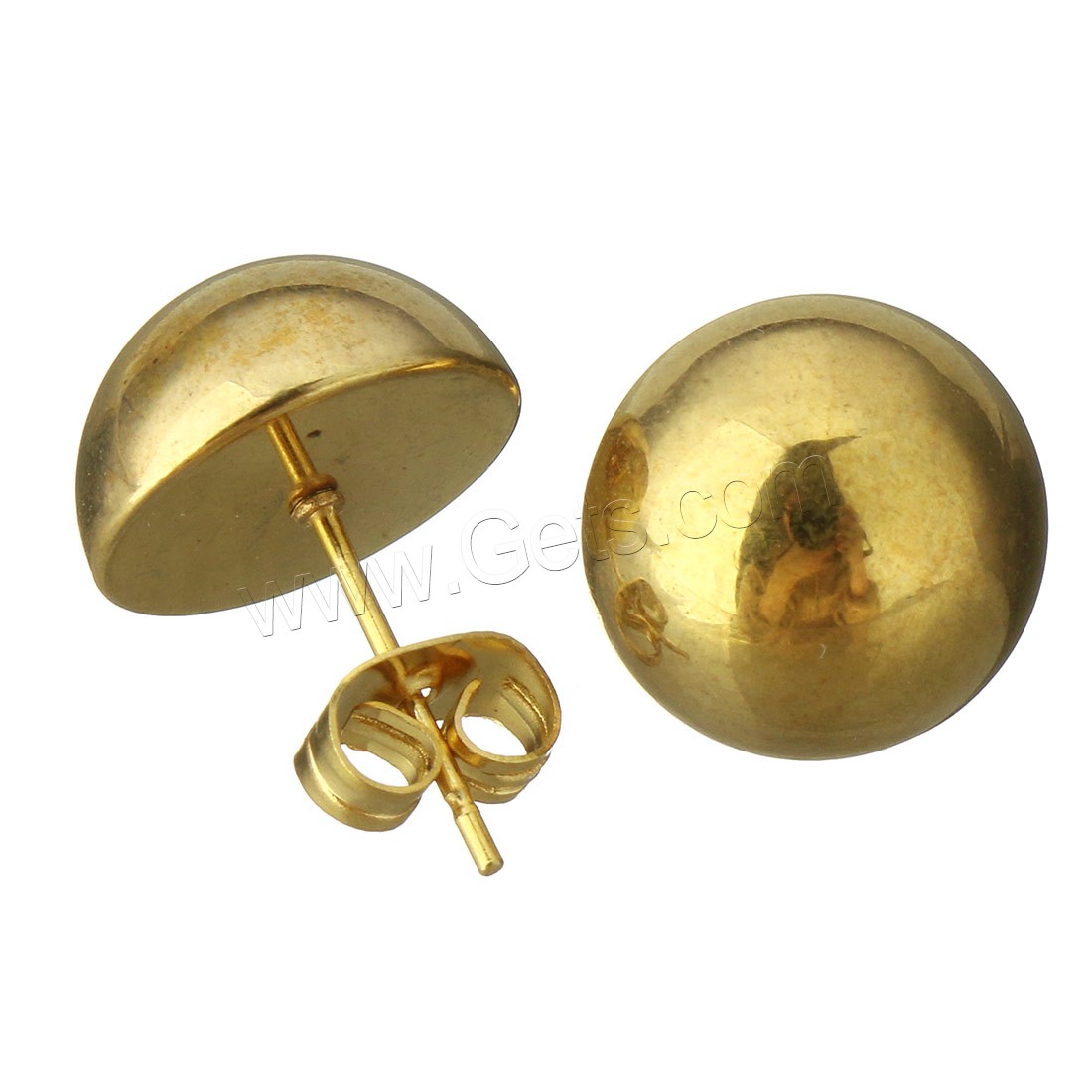 Stainless Steel Stud Earring, gold color plated, different size for choice & for woman, 12Pairs/Lot, Sold By Lot