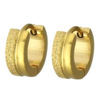 Stainless Steel Huggie Hoop Earring, gold color plated, for woman & stardust 