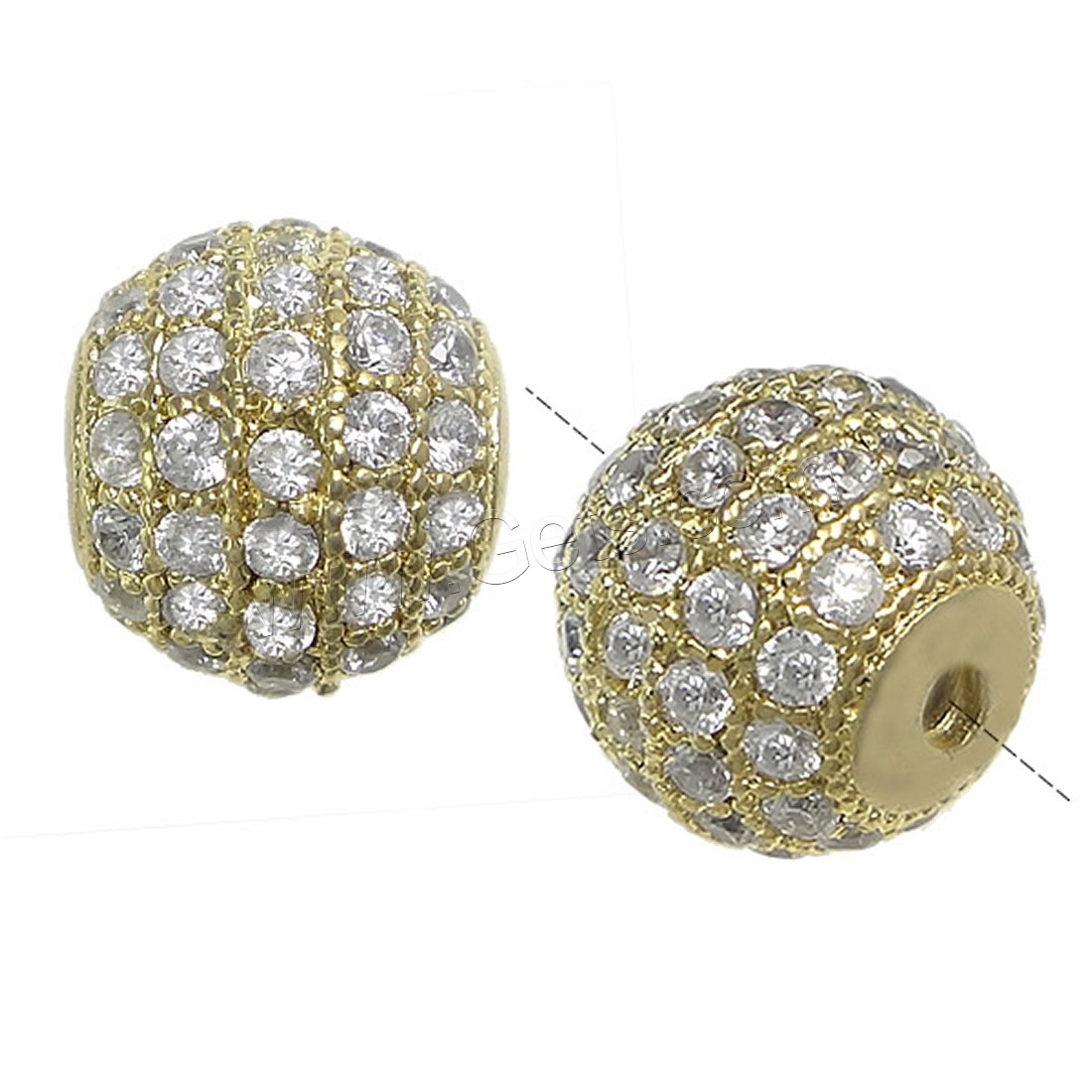 Cubic Zirconia Micro Pave Brass Beads, Drum, plated, different size for choice & micro pave cubic zirconia, more colors for choice, Hole:Approx 2mm, Sold By PC
