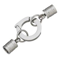 Stainless Steel Fold over Clasp, with end cap, original color, 42mm Inner Approx 4mm 