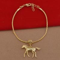 Brass Bracelets, with 5cm extender chain, Horse, plated, cobra chain & for woman lead & cadmium free Approx 7.5 Inch 