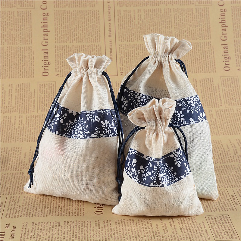 Linen Jewelry Pouches Bags, Rectangle, different size for choice, 50PCs/Bag, Sold By Bag
