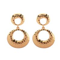Zinc Alloy Drop Earring, stainless steel post pin, Donut, gold color plated, for woman, lead & cadmium free 