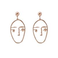 Zinc Alloy Drop Earring, stainless steel post pin, gold color plated, for woman, lead & cadmium free, 75mm 