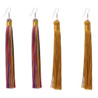 Fashion Tassel Earring, Zinc Alloy, iron earring hook, gold color plated, for woman lead & cadmium free, 165mm 
