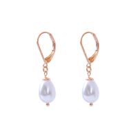 Plastic Pearl Zinc Alloy Earring, with ABS Plastic Pearl, iron kidney earring hook, gold color plated, imitation pearl & for woman, lead & cadmium free 