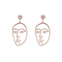 Zinc Alloy Drop Earring, stainless steel post pin, gold color plated, for woman, lead & cadmium free, 70mm 