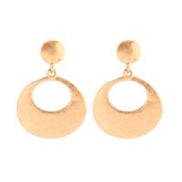 Zinc Alloy Drop Earring, stainless steel post pin, Donut, gold color plated, for woman, lead & cadmium free 