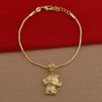 Brass Bracelets, with 5cm extender chain, Monkey, plated, cobra chain & for woman lead & cadmium free Approx 7.5 Inch 