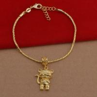 Brass Bracelets, with 5cm extender chain, Tiger, plated, cobra chain & for woman lead & cadmium free Approx 7.5 Inch 