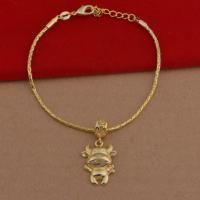 Brass Bracelets, with 5cm extender chain, Bull, plated, cobra chain & for woman lead & cadmium free Approx 7.5 Inch 