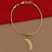 Brass Bracelets, with 5cm extender chain, Comb, plated, cobra chain & for woman lead & cadmium free Approx 7.5 Inch 