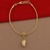 Brass Bracelets, with 5cm extender chain, Conch, plated, cobra chain & for woman lead & cadmium free Approx 7.5 Inch 