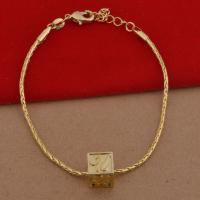 Brass Bracelets, with 5cm extender chain, Cube, plated, cobra chain & for woman lead & cadmium free Approx 7.5 Inch 