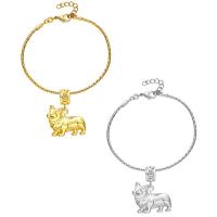 Brass Bracelets, with 5cm extender chain, Dog, plated, cobra chain & for woman lead & cadmium free Approx 7.5 Inch 