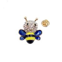 Zinc Alloy Collar Brooch, Bee, gold color plated, Unisex & enamel & with rhinestone 