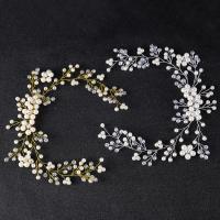 Bridal Hair Band, Zinc Alloy, with ABS Plastic Pearl & Crystal, Flower, plated, for woman & faceted lead & cadmium free 
