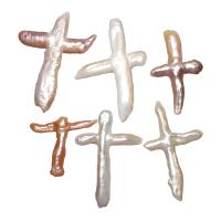 Kultivierte kernhaltige Süßwasserperlen, kultivierte Süßwasser kernhaltige Perlen, Kreuz, kein Loch, keine, 30x40x8mm, verkauft von PC