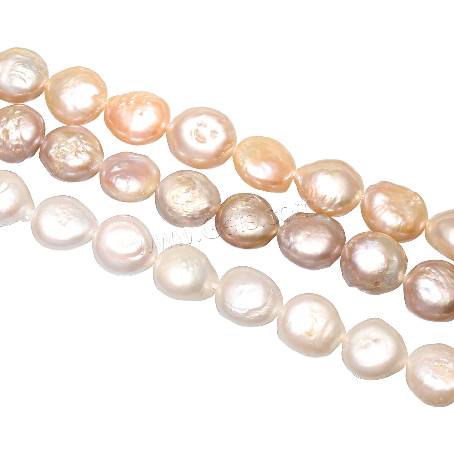 Pièce de culture des perles d'eau douce, perle d'eau douce cultivée, Plat rond, naturel, normes différentes pour le choix, plus de couleurs à choisir, Trou:Environ 0.8mm, Longueur:Environ 15 pouce, Vendu par brin