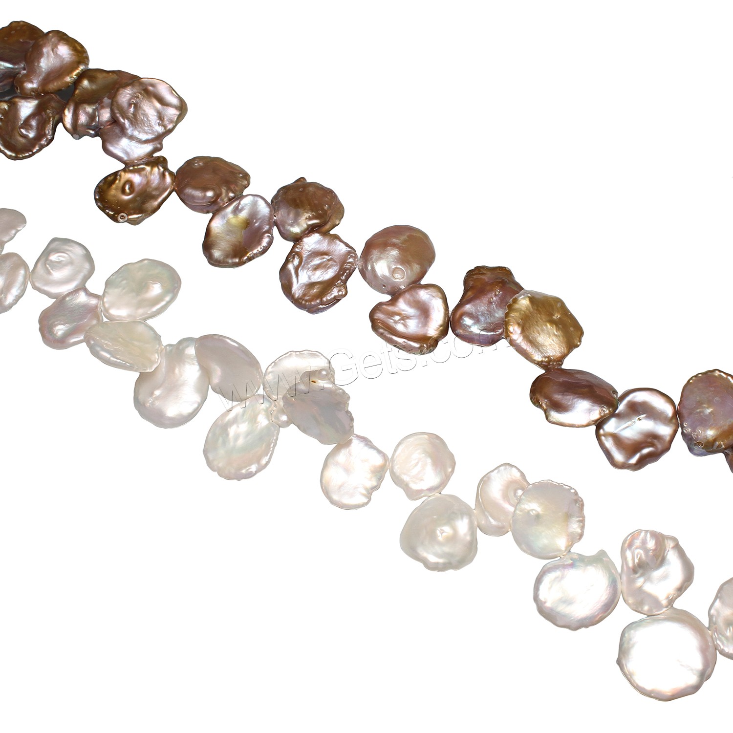 Keishi 培養した淡水の真珠, 天然有核フレッシュウォーターパール, 異なるサイズの選択, 無色, 穴:約 0.8mm, 長さ:約 15 インチ, 売り手 KG