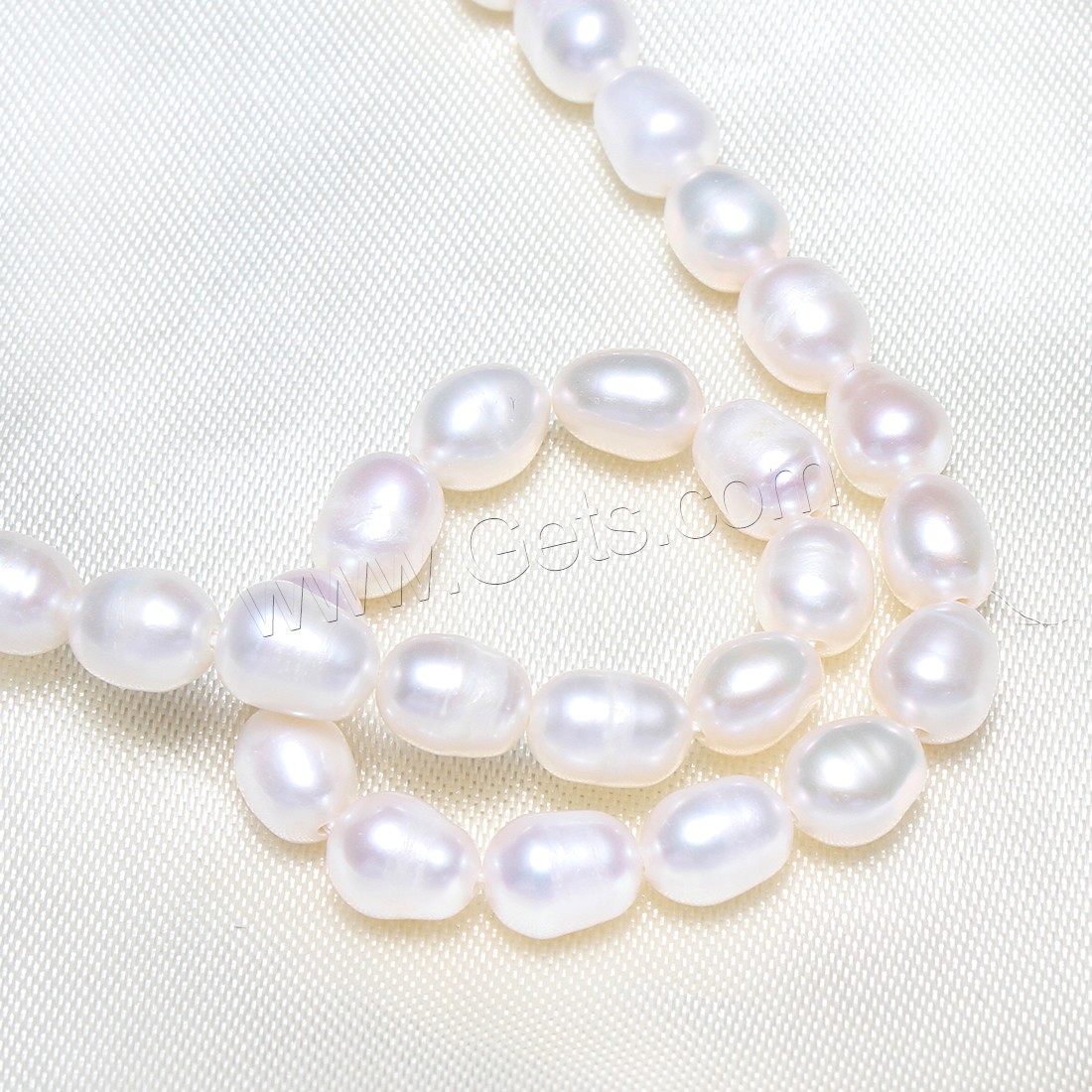 Potato Cultured Freshwater Pearl Beads, Rice, natural, different size for choice, white, Hole:Approx 0.8mm, Length:Approx 15 Inch, Sold By Strand