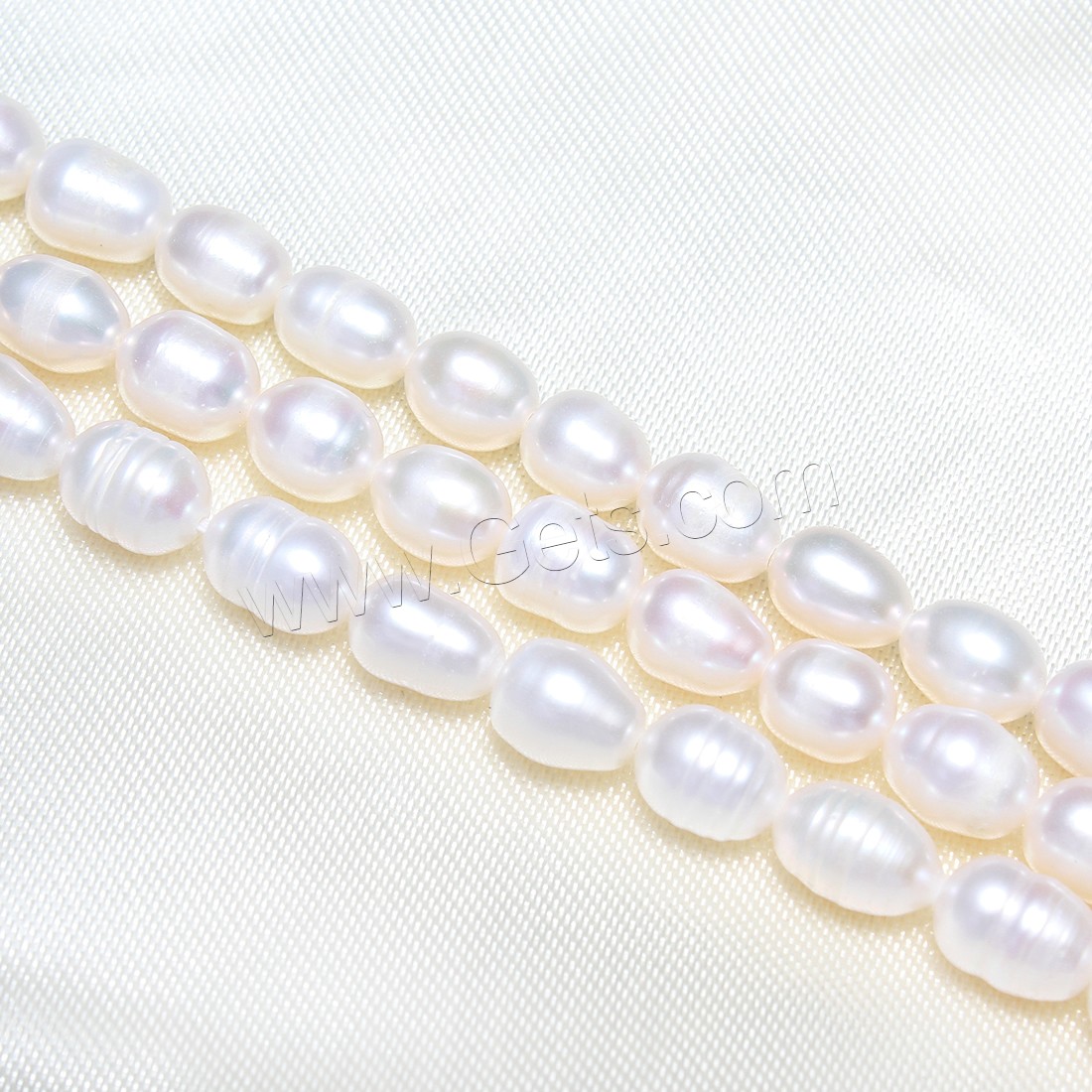 Potato Cultured Freshwater Pearl Beads, Rice, natural, different size for choice, white, Hole:Approx 0.8mm, Length:Approx 15 Inch, Sold By Strand