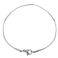 Stainless Steel Bracelet, snake chain & for woman, original color, 1mm Approx 7.5 Inch 