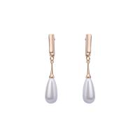 Plastic Pearl Zinc Alloy Earring, with ABS Plastic Pearl, stainless steel post pin, Teardrop, gold color plated, for woman, lead & cadmium free 