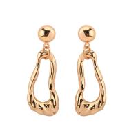 Zinc Alloy Drop Earring, stainless steel post pin, gold color plated, for woman, lead & cadmium free, 60mm 