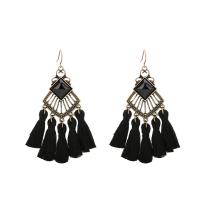 Fashion Tassel Earring, Zinc Alloy, with Nylon Cord & Resin, stainless steel earring hook, gold color plated, for woman, lead & cadmium free 
