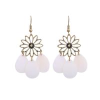 White Shell Earrings, Zinc Alloy, with White Shell, iron earring hook, Tassel, gold color plated, for woman, lead & cadmium free 