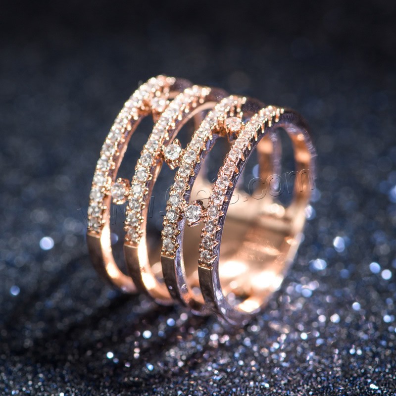 Цирконий Micro Pave Латунь палец кольцо, кольцо форма, Другое покрытие, Мужская & разный размер для выбора & инкрустированное микро кубического циркония, Много цветов для выбора, не содержит никель, свинец, продается PC