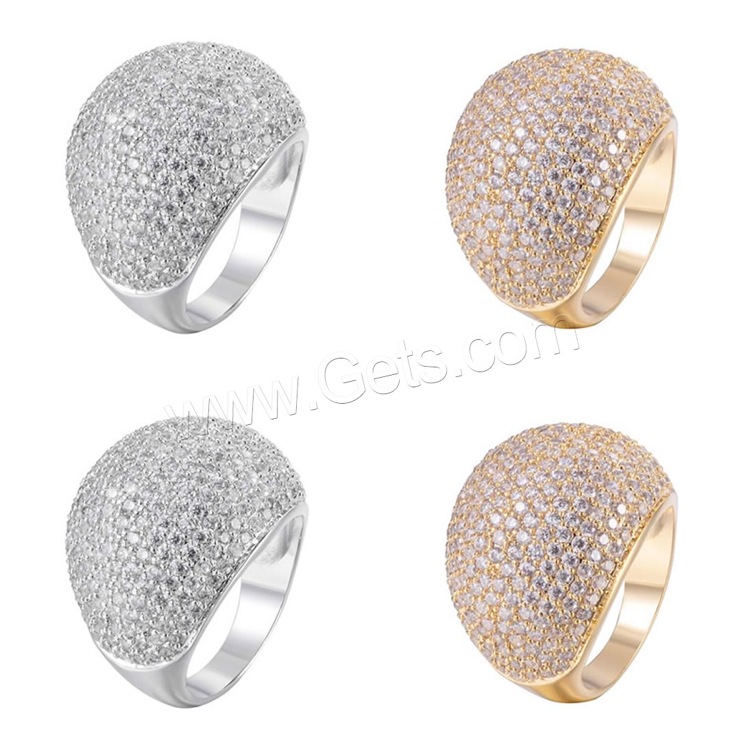 Cubic Zirconia Micro Pave Brass Finger Ring, ring shape, plated, different size for choice & micro pave cubic zirconia & for woman, more colors for choice, nickel, lead & cadmium free, Sold By PC