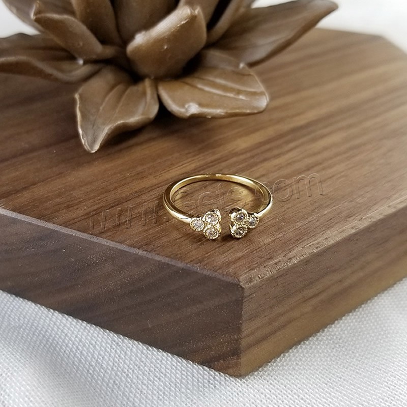 Zirkonia Messing Finger Ring, Ringform, plattiert, verschiedene Größen vorhanden & für Frau & mit kubischem Zirkonia, keine, frei von Nickel, Blei & Kadmium, verkauft von PC