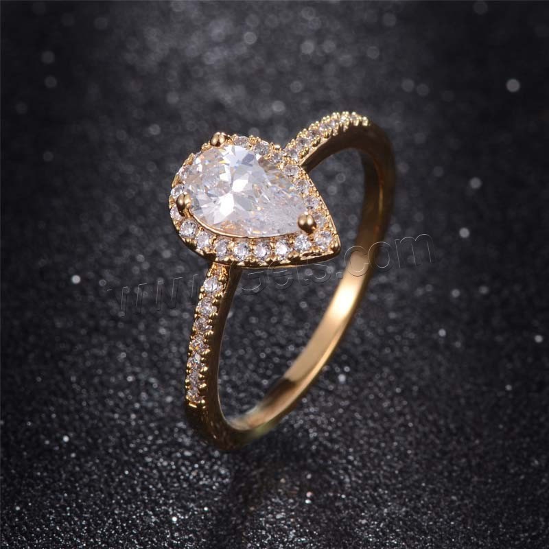 Zirkonia Messing Finger Ring, Ringform, plattiert, verschiedene Größen vorhanden & Micro pave Zirkonia & für Frau, keine, frei von Nickel, Blei & Kadmium, verkauft von PC