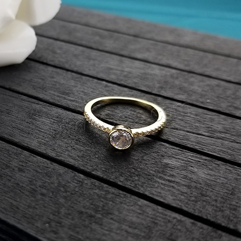 Zirkonia Messing Finger Ring, Ringform, plattiert, unisex & verschiedene Größen vorhanden & Micro pave Zirkonia, keine, frei von Nickel, Blei & Kadmium, verkauft von PC