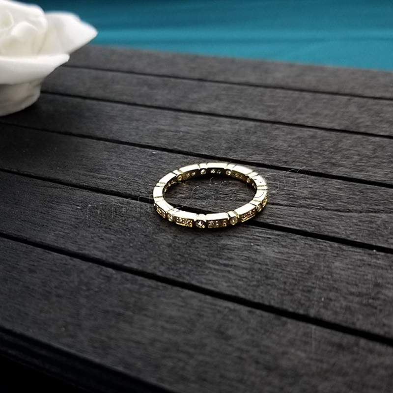 Circón cúbico anillo de dedo de latón, metal, forma de anillo, chapado, diverso tamaño para la opción & para mujer & con circonia cúbica, más colores para la opción, libre de níquel, plomo & cadmio, Vendido por UD