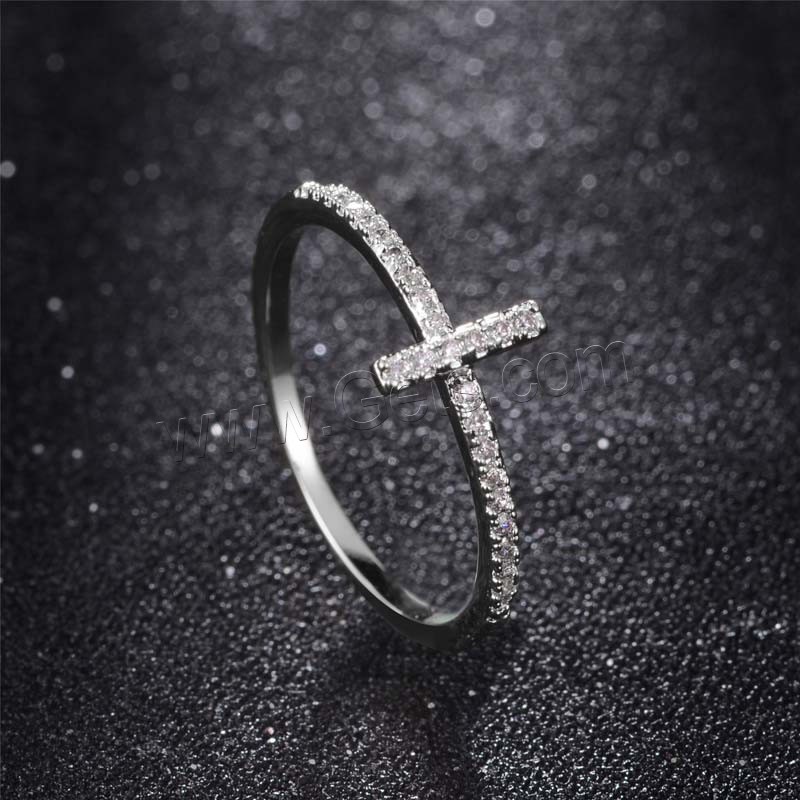 Cubic Zirconia Micro Pave Brass Finger Ring, ring shape, plated, Unisex & different size for choice & micro pave cubic zirconia, more colors for choice, nickel, lead & cadmium free, Sold By PC