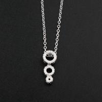 Brass Cubic Zirconia Necklace, with 6cm extender chain, platinum plated, oval chain & for woman & with cubic zirconia, nickel, lead & cadmium free Approx 15.5 Inch 