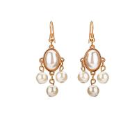 Plastic Pearl Zinc Alloy Earring, with ABS Plastic Pearl, iron earring hook, gold color plated, for woman, lead & cadmium free 