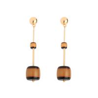 Resin Zinc Alloy Earring, with Resin, stainless steel post pin, gold color plated, for woman, lead & cadmium free, 80mm 