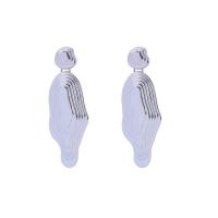 Zinc Alloy Drop Earring, stainless steel post pin, silver color plated, for woman, lead & cadmium free, 70mm 