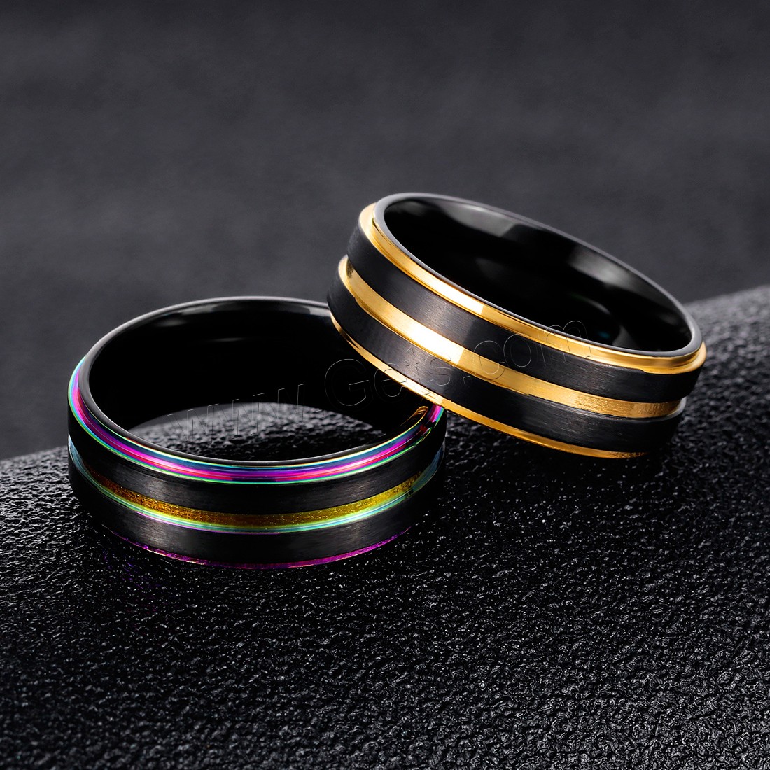 Titanium Steel Finger Ring, plated, different size for choice & for man, more colors for choice, 7mm, Sold By PC