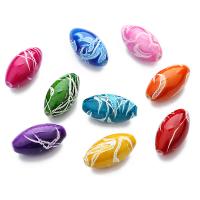 Harz Perlen Schmuck, Pferdeauge, gemischte Farben, 10x18mm, Bohrung:ca. 1mm, 50PCs/Tasche, verkauft von Tasche