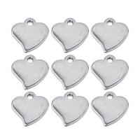 Colgantes del corazón de acero inoxidable, color original, 12x12.5mm, agujero:aproximado 1.5mm, 50PCs/Bolsa, Vendido por Bolsa